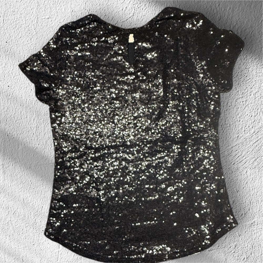 Black Sequin Top by Rosetta size small